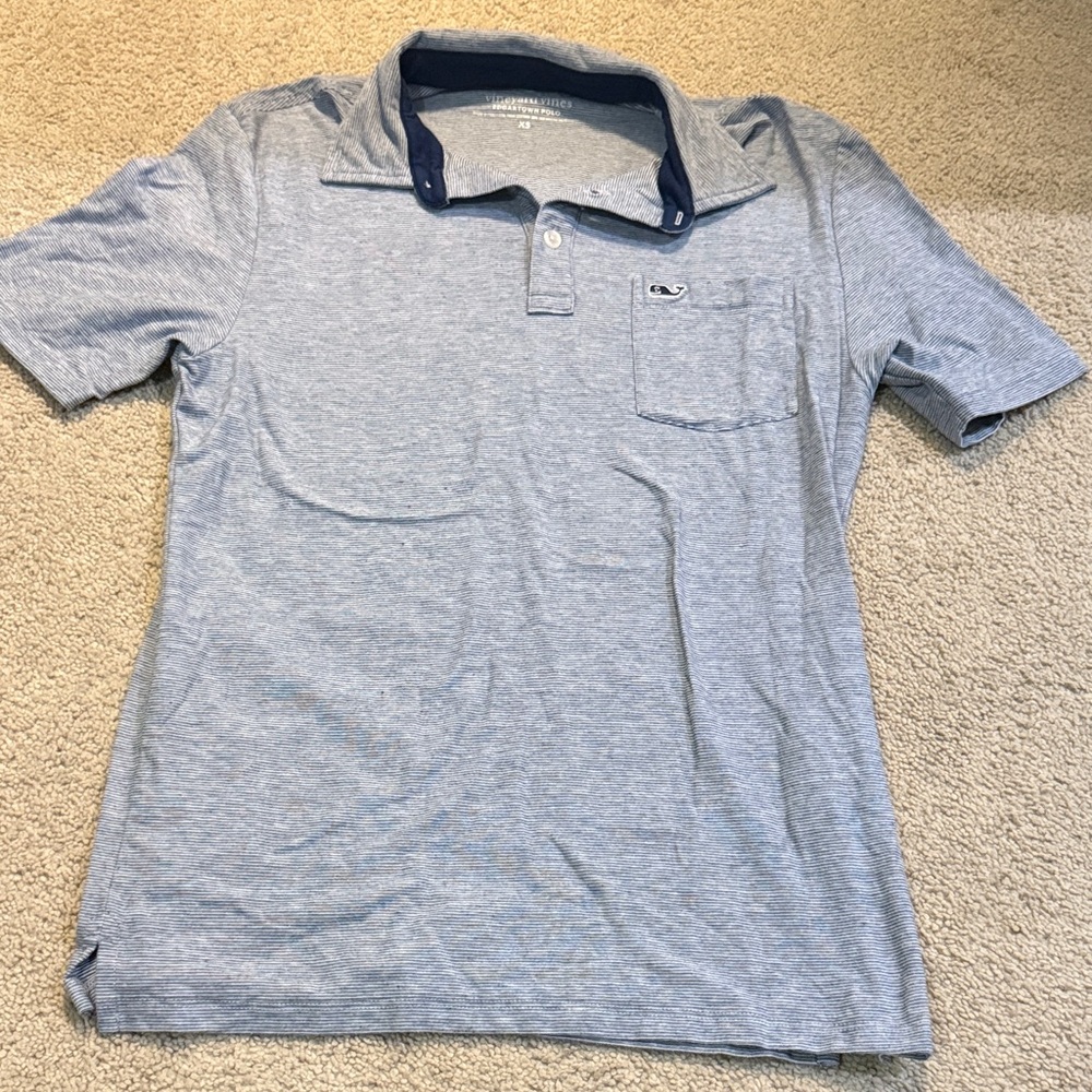 Vineyard Vines Heathered Blue Edgartown Polo Shirt size XS